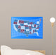 Text USA Map Wall Decal