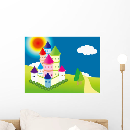 Castle on the prairie under the sun.. Wall Mural