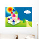 Castle on the prairie under the sun.. Wall Mural
