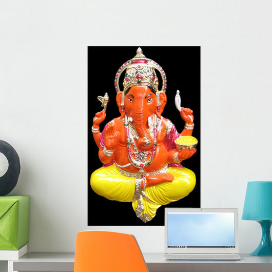 inde - ganesh fond noir Wall Mural