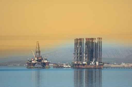 Two Offshore Rigs Caspian Wall Decal