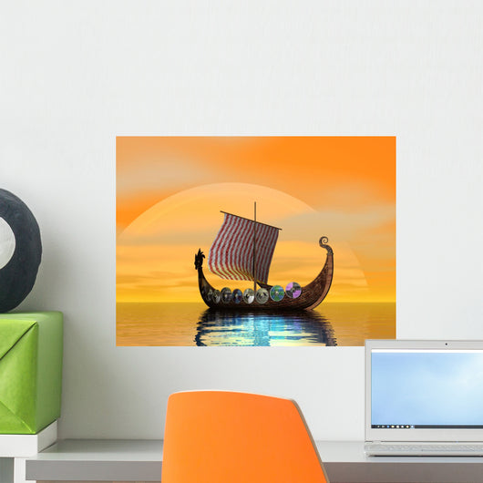 Viking Ship Wall Mural