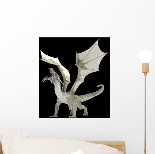 White Dragon Wall Mural
