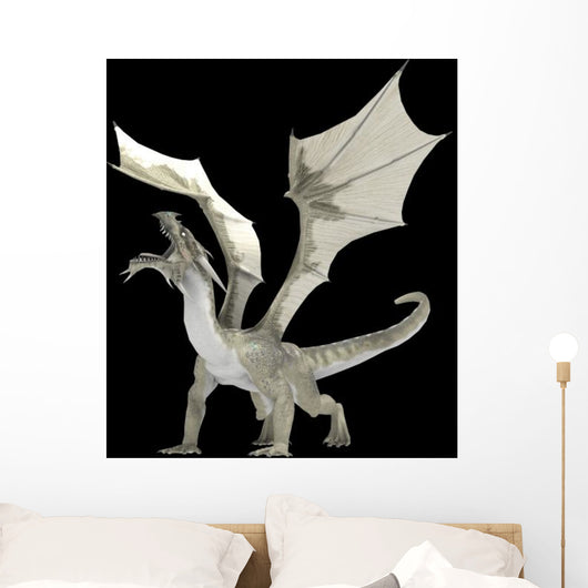 White Dragon Wall Mural