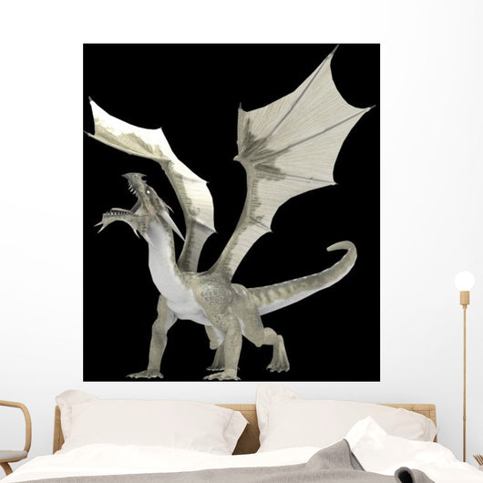 White Dragon Wall Mural