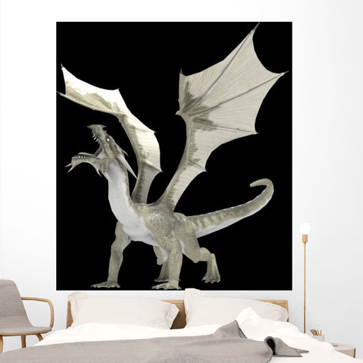 White Dragon Wall Mural