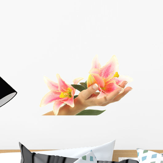 Manicured Hand with Lilies
