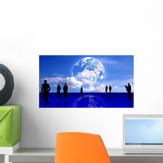 plain people team background. people silhouettes Wall Mural