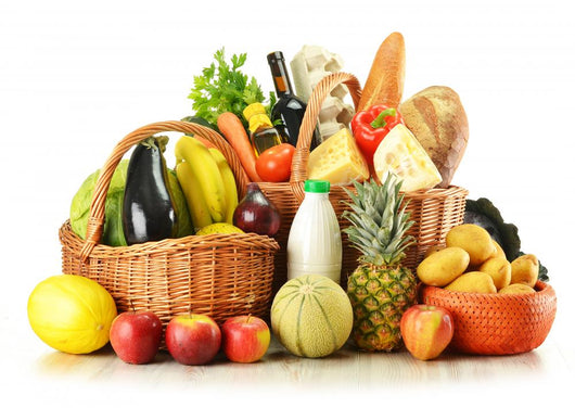 Groceries Wicker Basket White Wall Decal