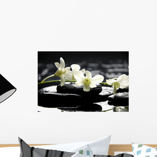 Zen Stones and Branch Wall Mural