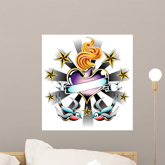 gothic heart tattoo Wall Decal