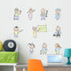 children and the profession in color Wall Decal