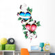 double heart tattoo Wall Decal