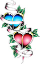 double heart tattoo Wall Decal