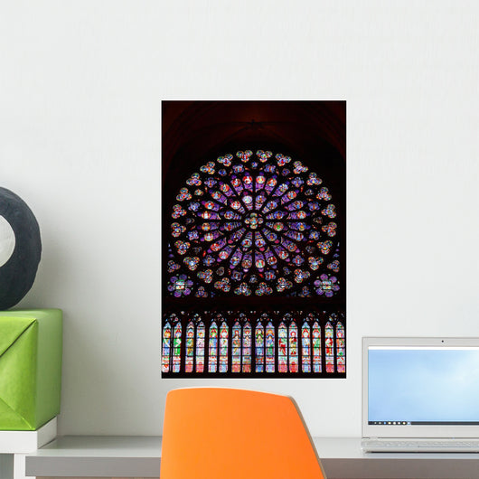 Stained Glass Window in Notre Dame Wall Mural