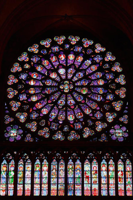 Stained Glass Window in Notre Dame Wall Mural