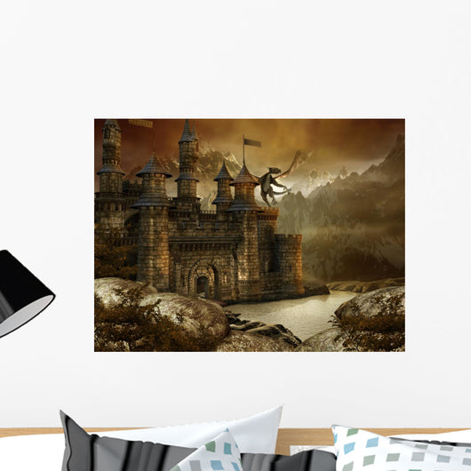 Fantasy Castle Mountains Lake