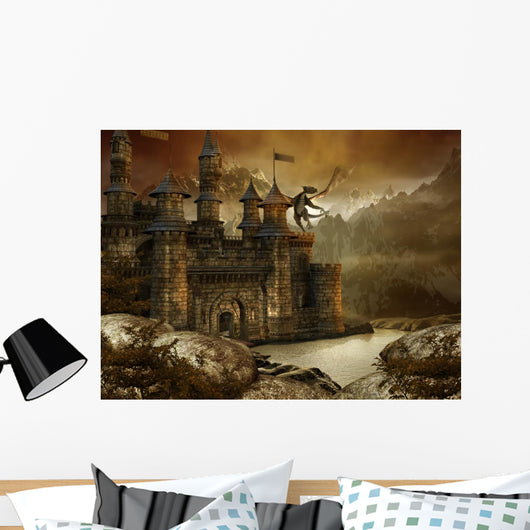 Fantasy Castle Mountains Lake