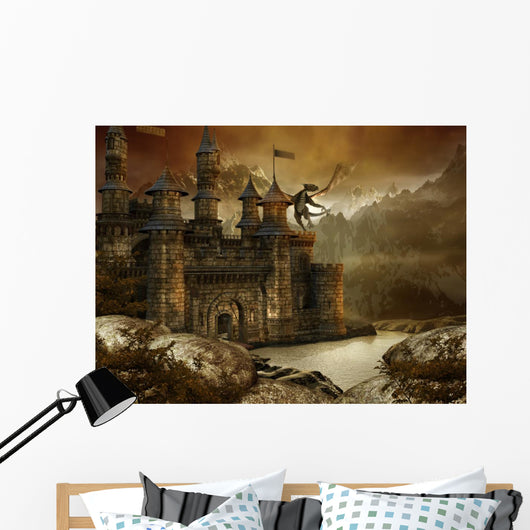 Fantasy Castle Mountains Lake