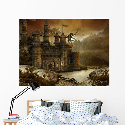 Fantasy Castle Mountains Lake