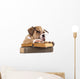 Dog Decals - Purebred English Bulldog in Glasses with Book Wall Decal