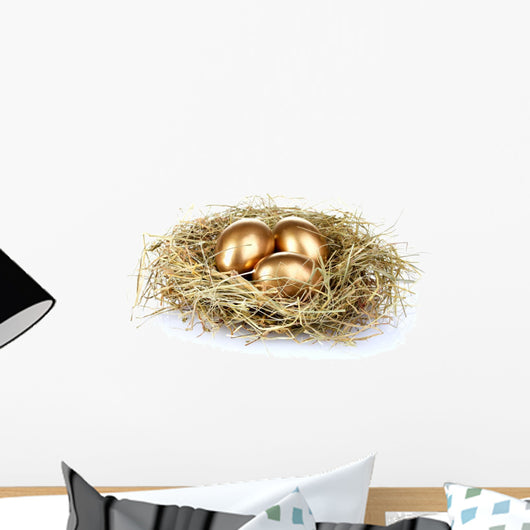 Golden Eggs Nest Wall Decal