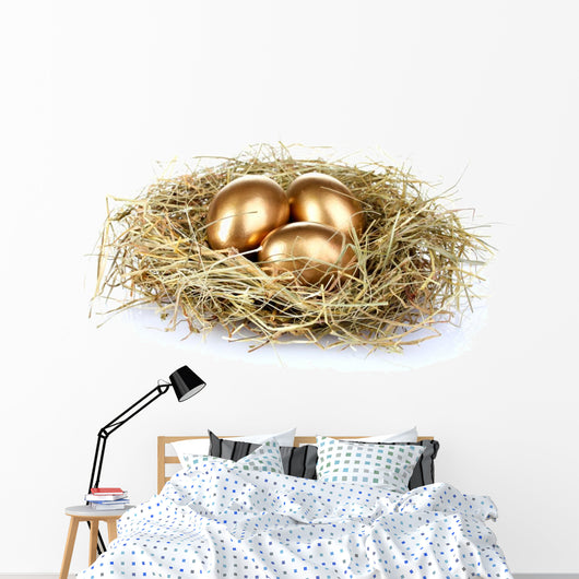 Golden Eggs Nest Wall Decal