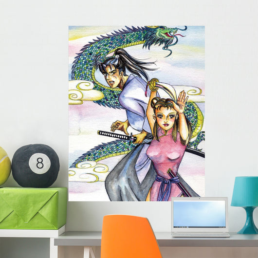 Samurai and Kung Fu Wall Mural