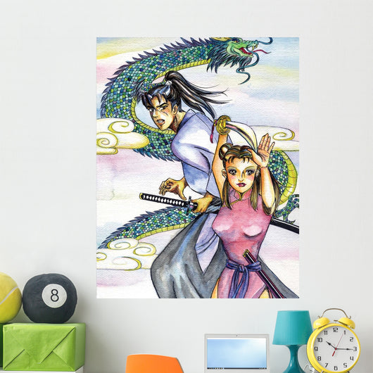 Samurai and Kung Fu Wall Mural