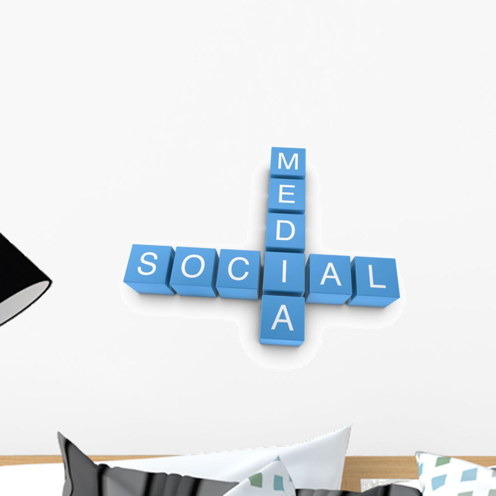 Social Media Crossword Wall Decal Wallmonkeys