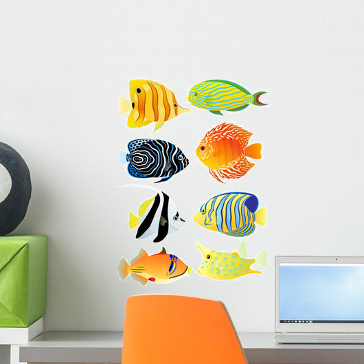 Eight tropical fish Wall Decal