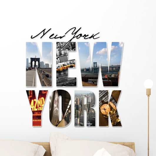 NYC New York City Graphic Montage Wall Decal