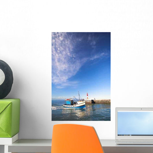 Fishing Boat Entering Harbor Wall Decal