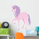 Cute Pink Unicorn with a Purple Hair. Wall Decal
