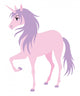 Cute Pink Unicorn with a Purple Hair. Wall Decal