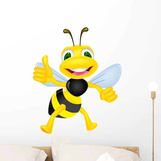 Cute bee with thumb up Wall Decal