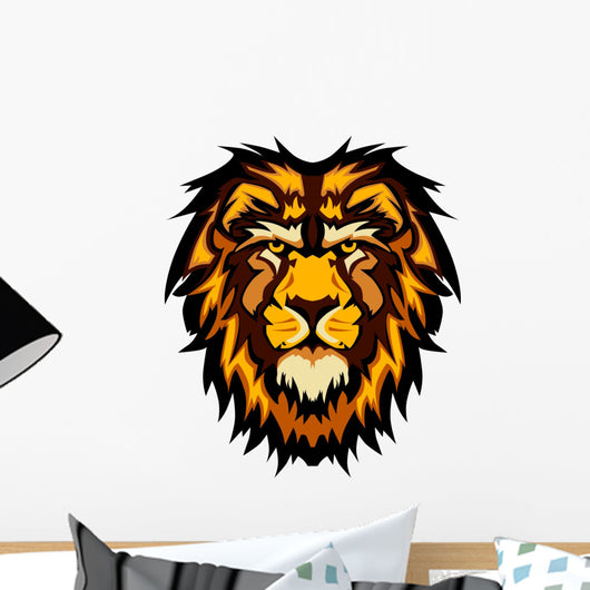 Lion Head Graphic Mascot Logo Wall Mural
