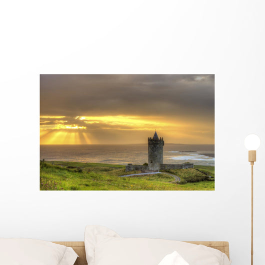 Doonagore castle at sunset in Ireland. Wall Mural
