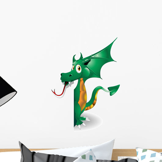 Puppy-Baby Dragon Dragon Background Background-Vector Wall Decal