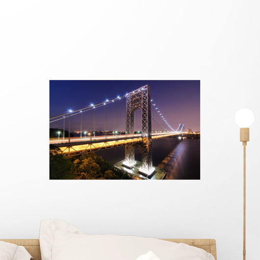 George Washington Bridge Spans the Hudson River to New York City Wall Mural