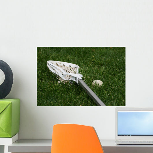 Lacrosse Stick and Ball Wall Decal