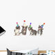 Birthday Song Singing Kittens on White Background Wall Decal