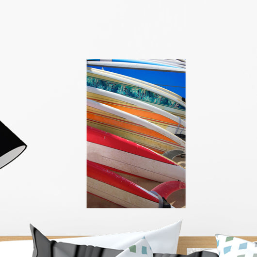 Brightly Colored Rental Surfboards