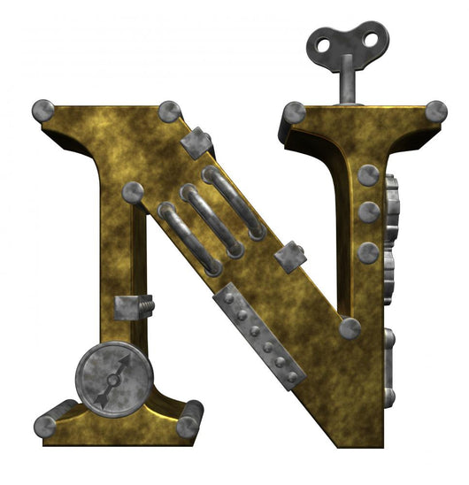 steampunk letter n Wall Decal