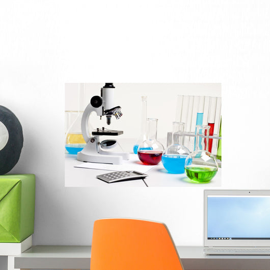 Flasks Microscope Calculator Workplace