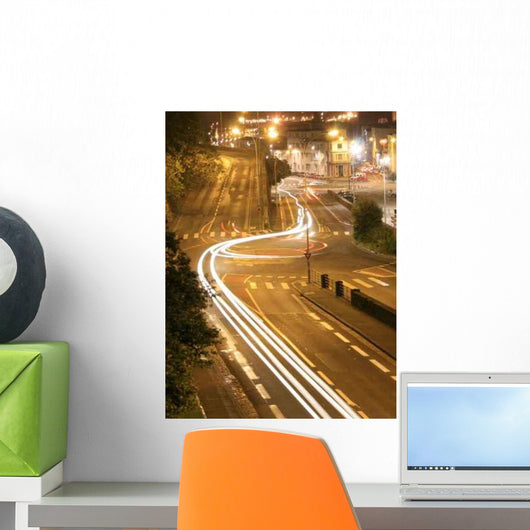 Ville Nuit (City Night) Timelapse Road Wall Decal