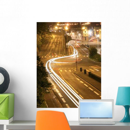 Ville Nuit (City Night) Timelapse Road Wall Decal