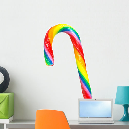 Rainbow candy cane Wall Mural