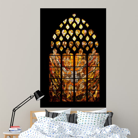 Beautiful Vitrage of Vernon Cathedral in Normandy Wall Mural