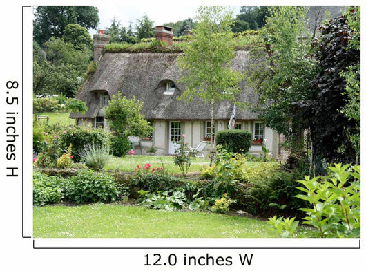 Timber Framed Thatched Normandy House and Cottage Garden Wall Mural